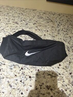 Nike Black Waist Bag with Silver Swoosh